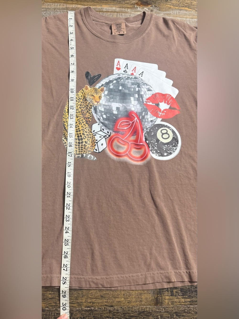 Comfort Colors Espresso Graphic Short Sleeve Tee Disco Ball/Leopard collage - Picture 6 of 6